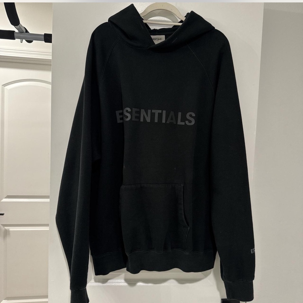 Essentials fear of God Black Hoodie for Men